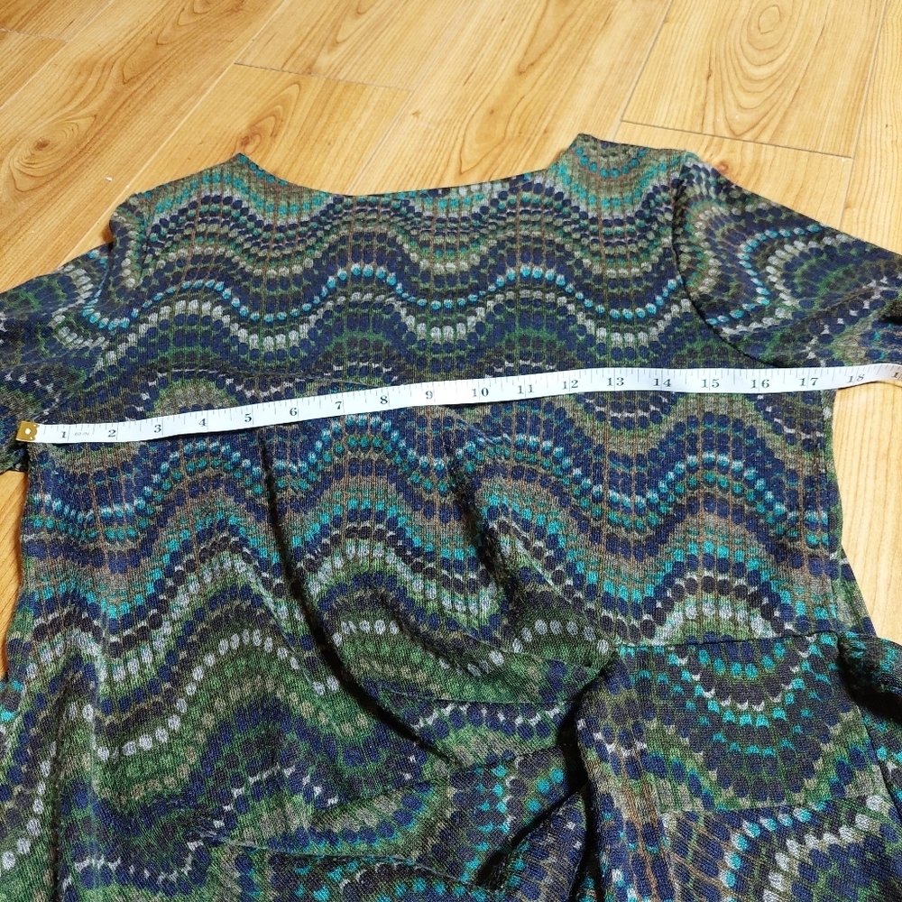 PULL IN 24HRS Shelby & Palmer Knit Blue Green Dress Size Medium - Picture 5 of 11